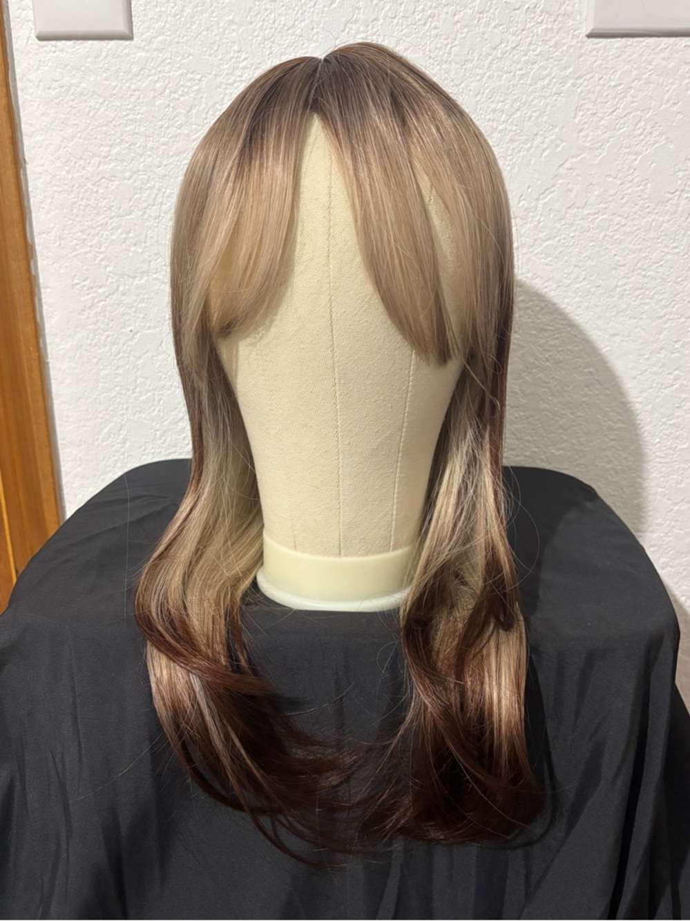 Allbell Long Straight Wig Ombré Brown, Brown Highlight Mixed Blonde - Picture 2 of 6